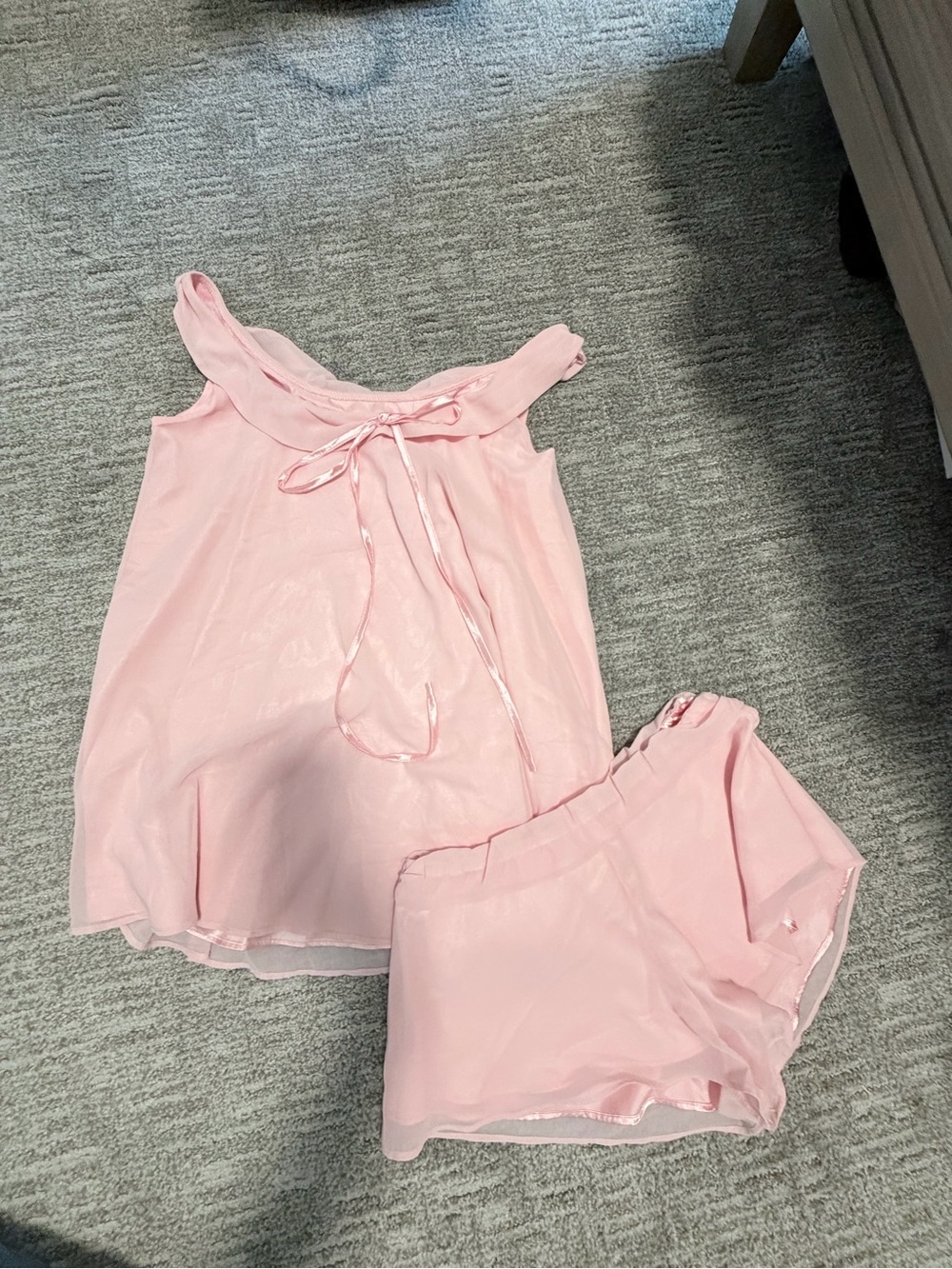 Pink Women's Satin Tank & Short Sleep Set